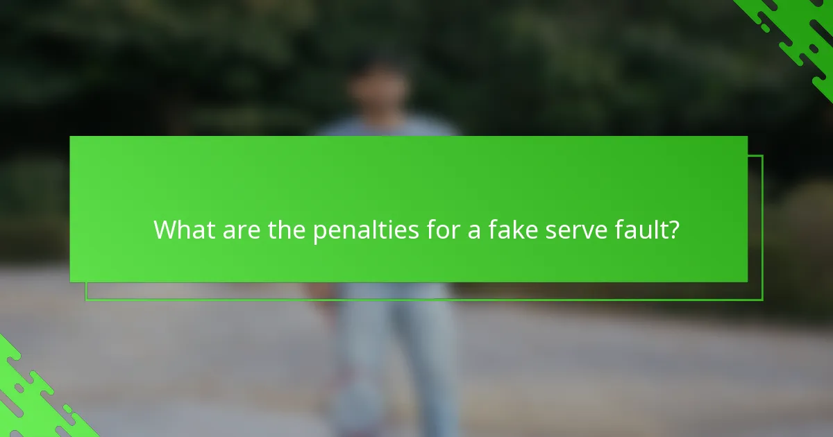 What are the penalties for a fake serve fault?