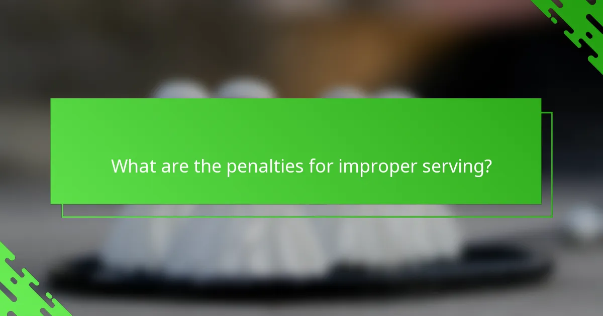 What are the penalties for improper serving?