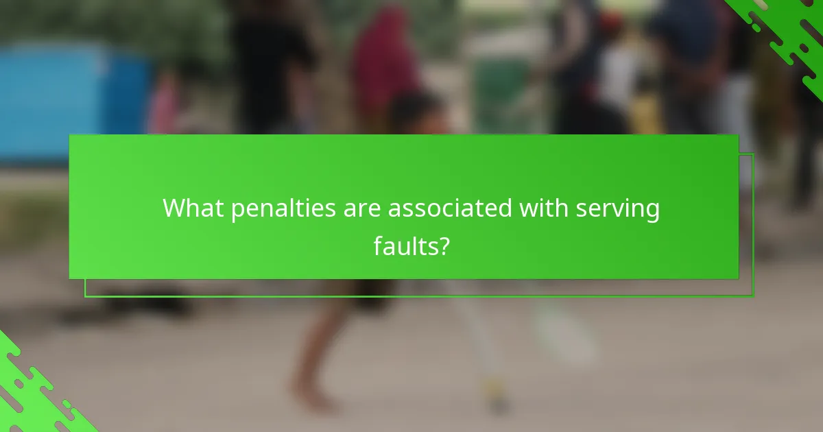 What penalties are associated with serving faults?